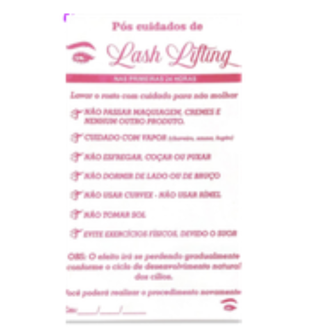 FICHA CUIDADO LASH LIFT KIT 100FOLHAS -LC 5184