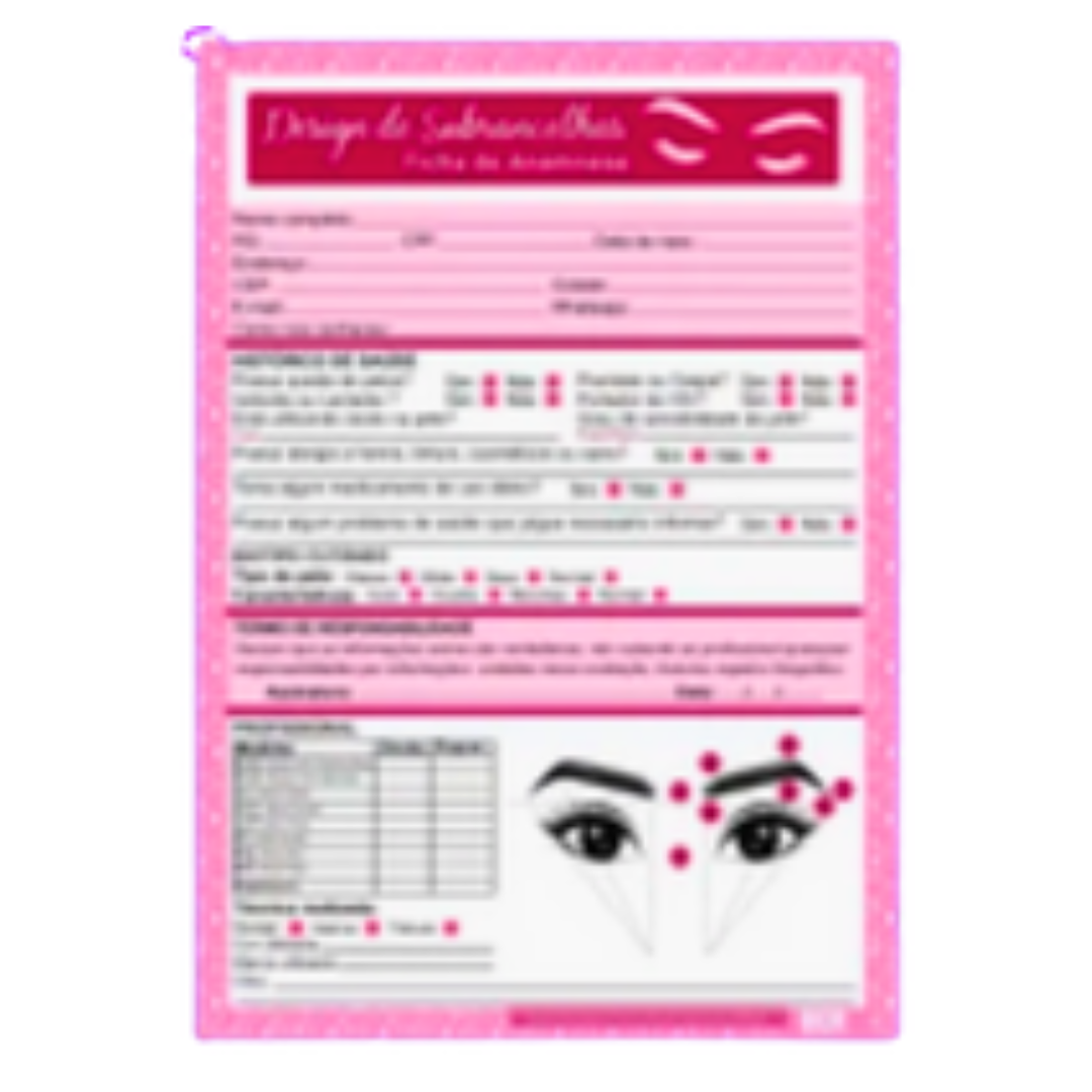 FICHA ANAMNESEDESIGN SOBRANCELHA KIT 100FOLHAS - LC 5186