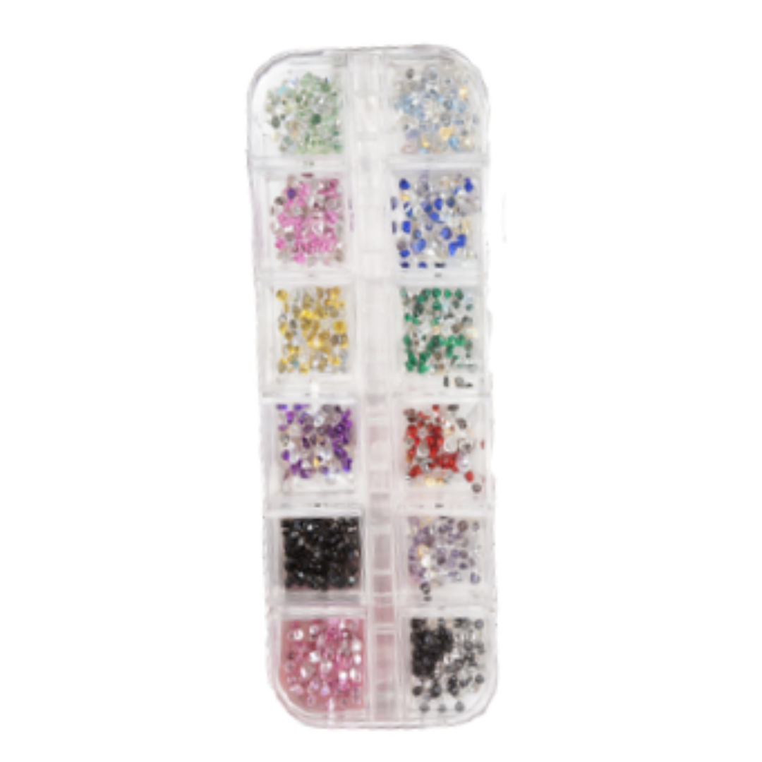 KIT 12 STRASS BRILHO CORAÇÃO COLORIDO - LU 25871