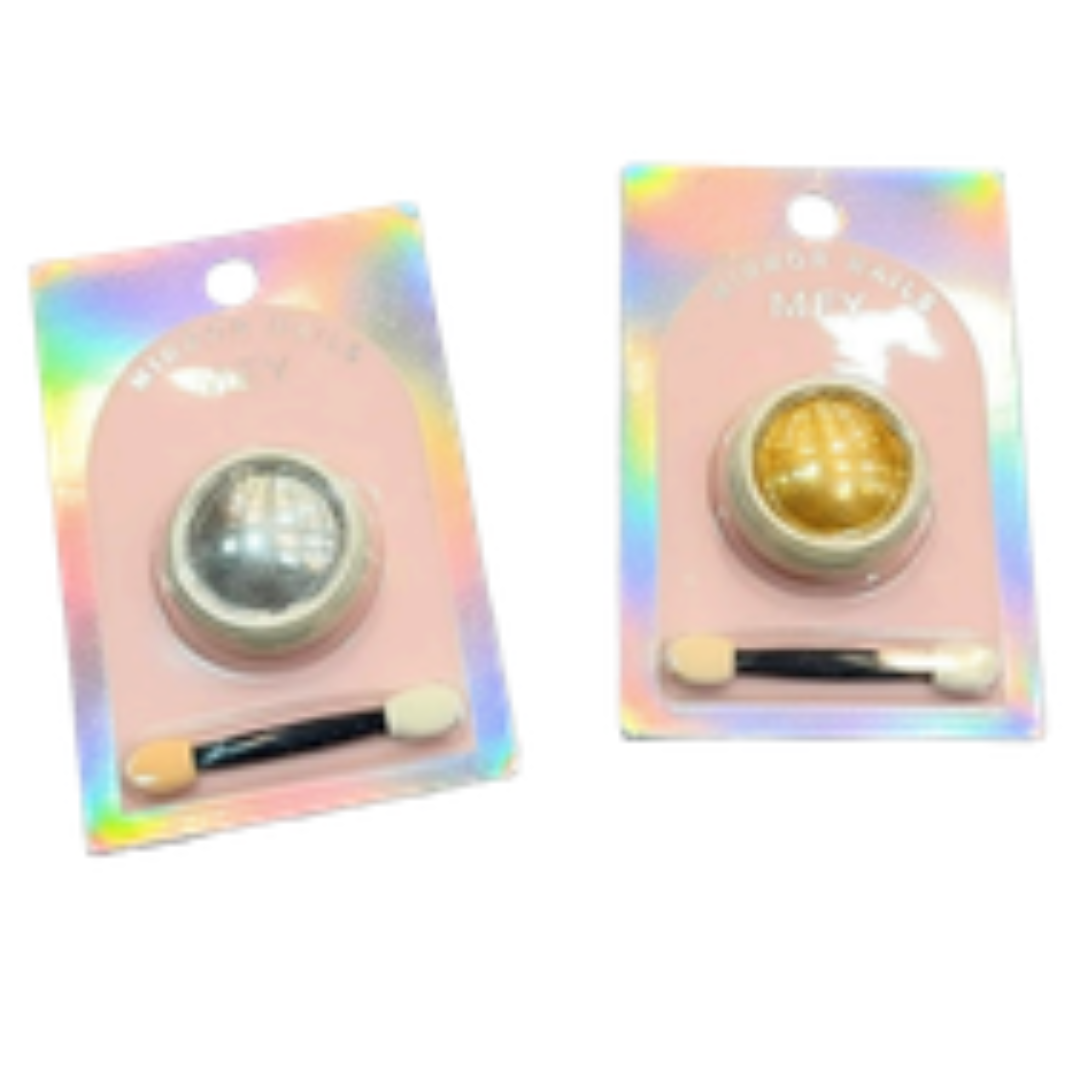PÓ CROMO HOLOGRÁFICO DOURADO E PRATA C/12 LU 26015