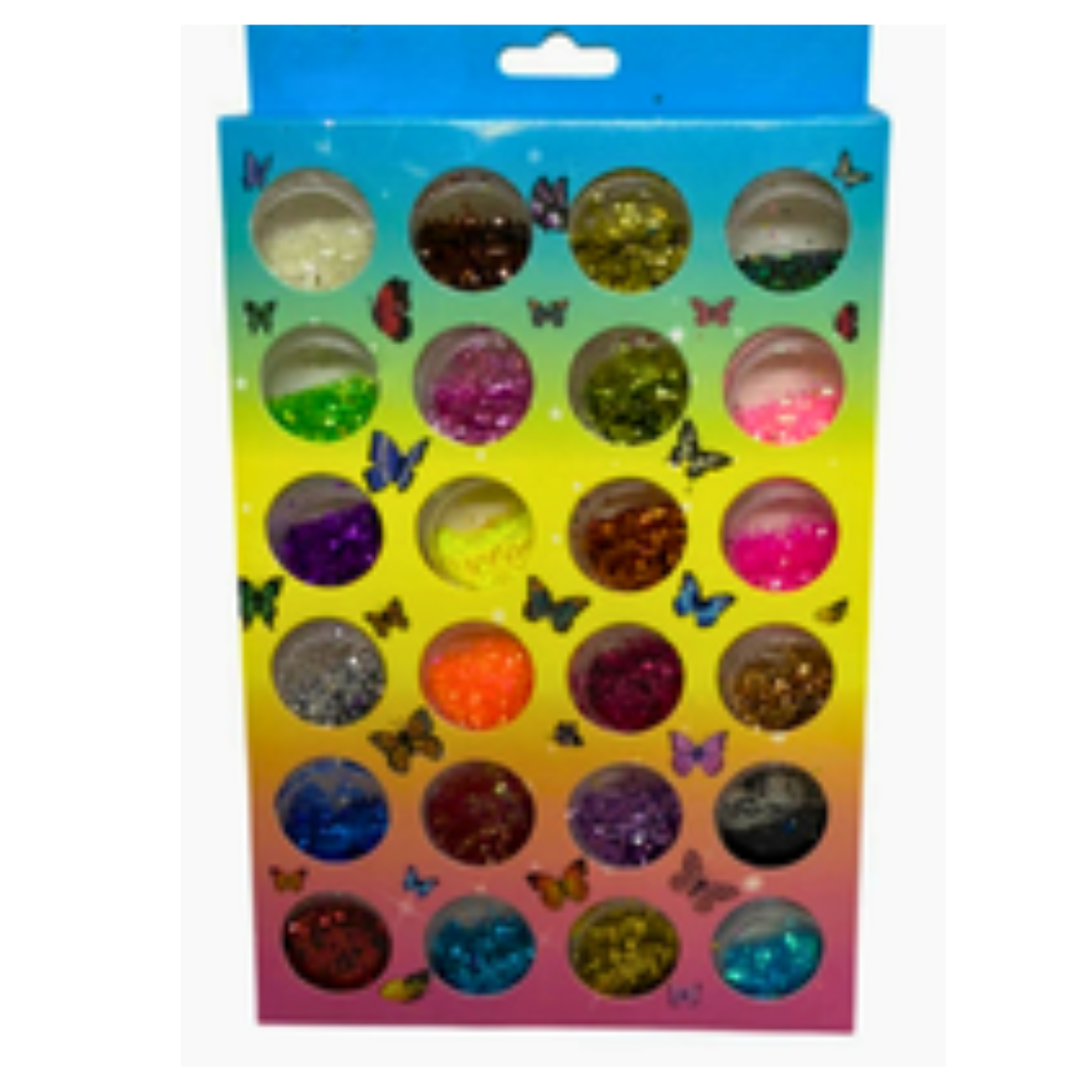 GLITTER PARA UNHAS FLOCADO KIT24UN - LU 6923
