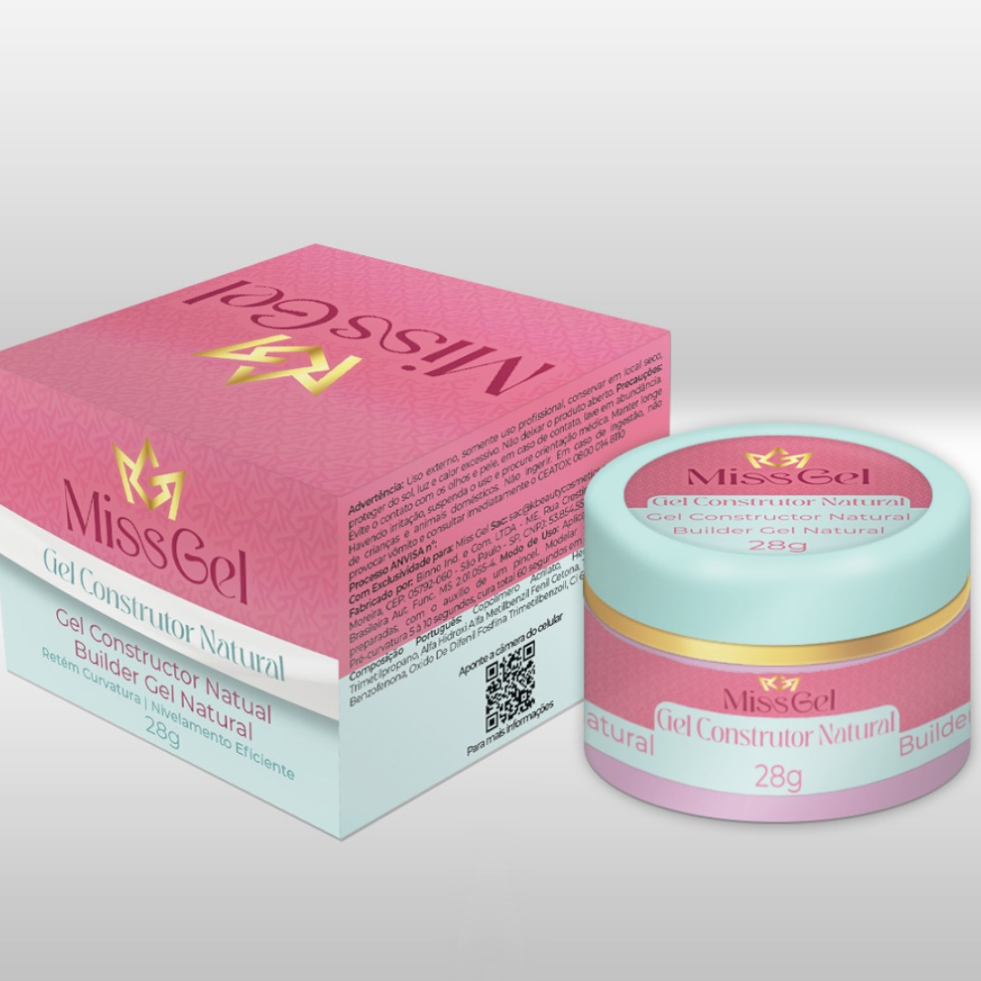 Gel Construtor Natural 28g - Miss Gel - MG1005