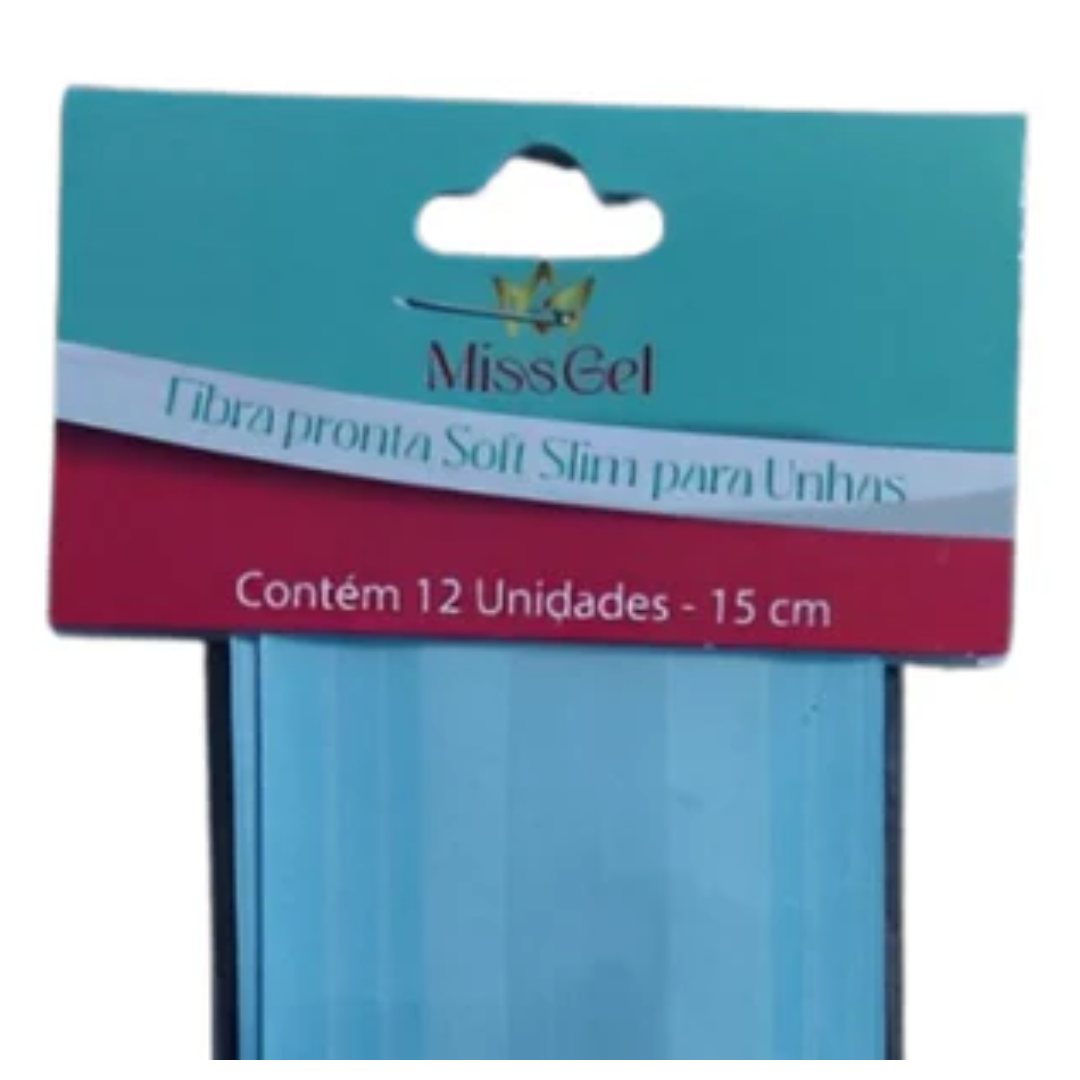 Fibra de vidro pronta soft slim 12 unidades c/ 15 cm - miss gel - LU 1023