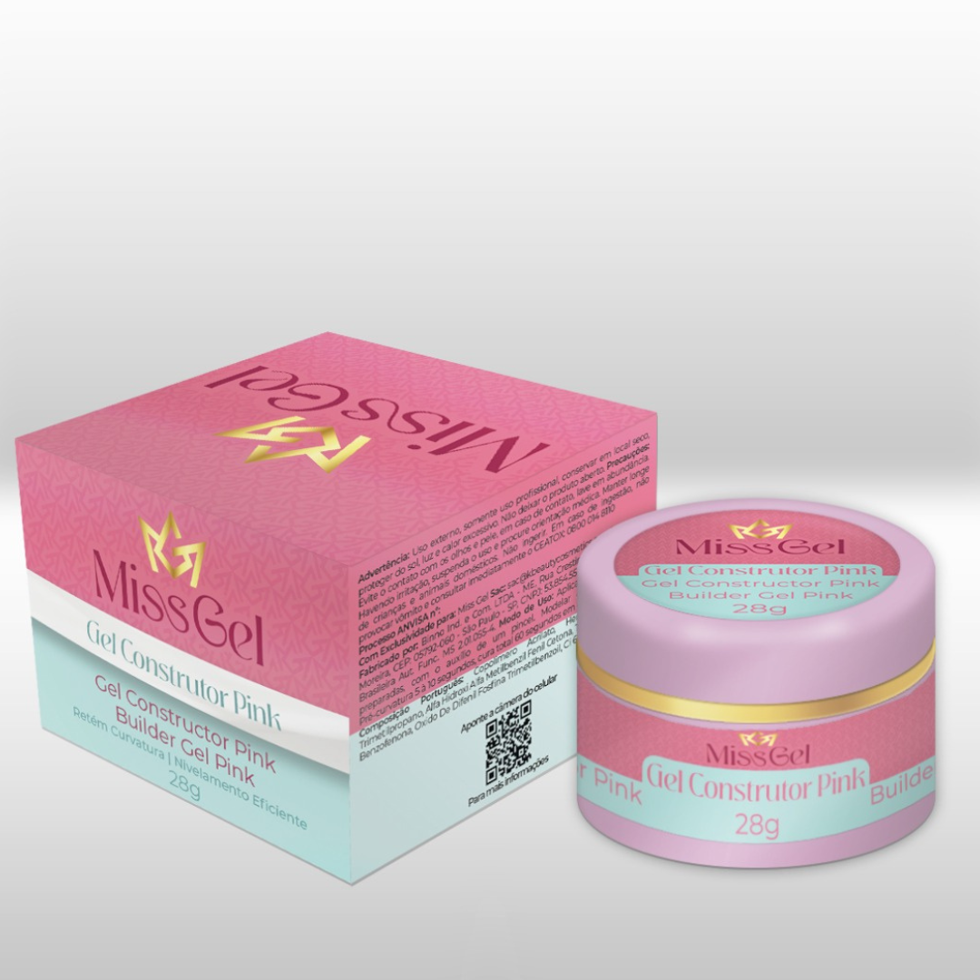 Gel Construtor Pink 28g - Miss Gel - MG1002
